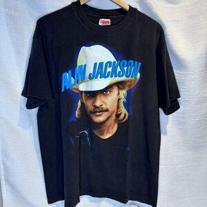 Vintage 1990s Hanes Black Alan Jackson Graphic Tee